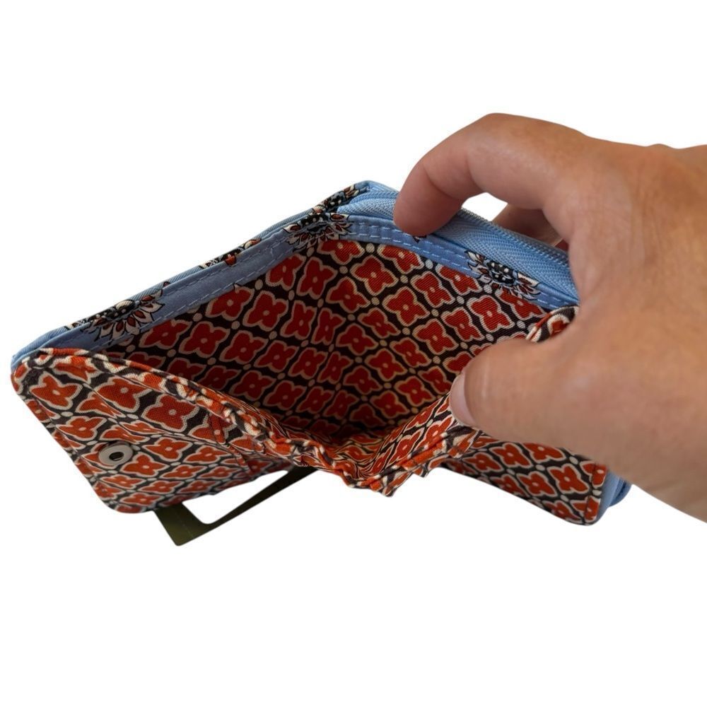 Vera Bradley Quilted Blue Wallet with Floral Design - Picture 5 of 6
